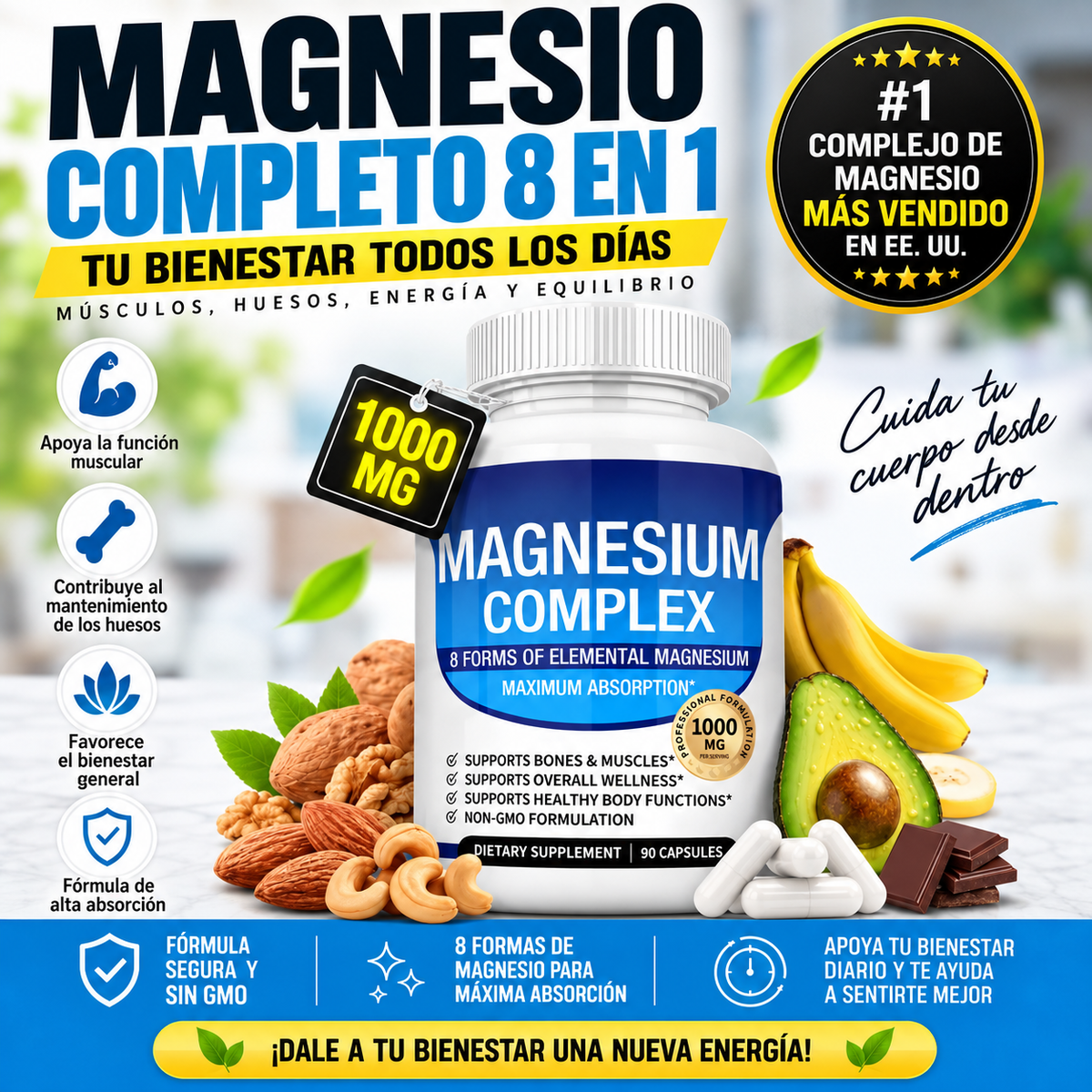 Magnesio 8X™ Complejo de Magnesio 8 en 1